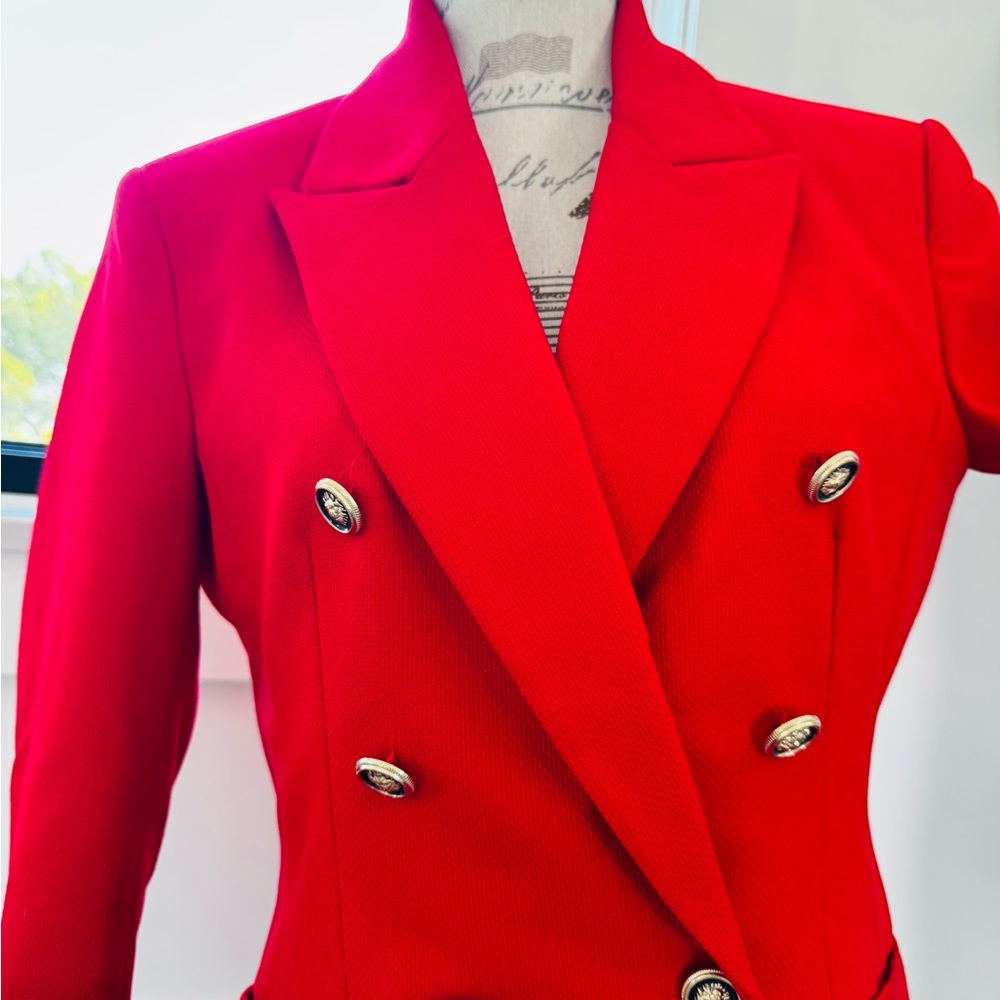 Zara Scarlet Double-Breasted Blazer - Picture 4 of 9